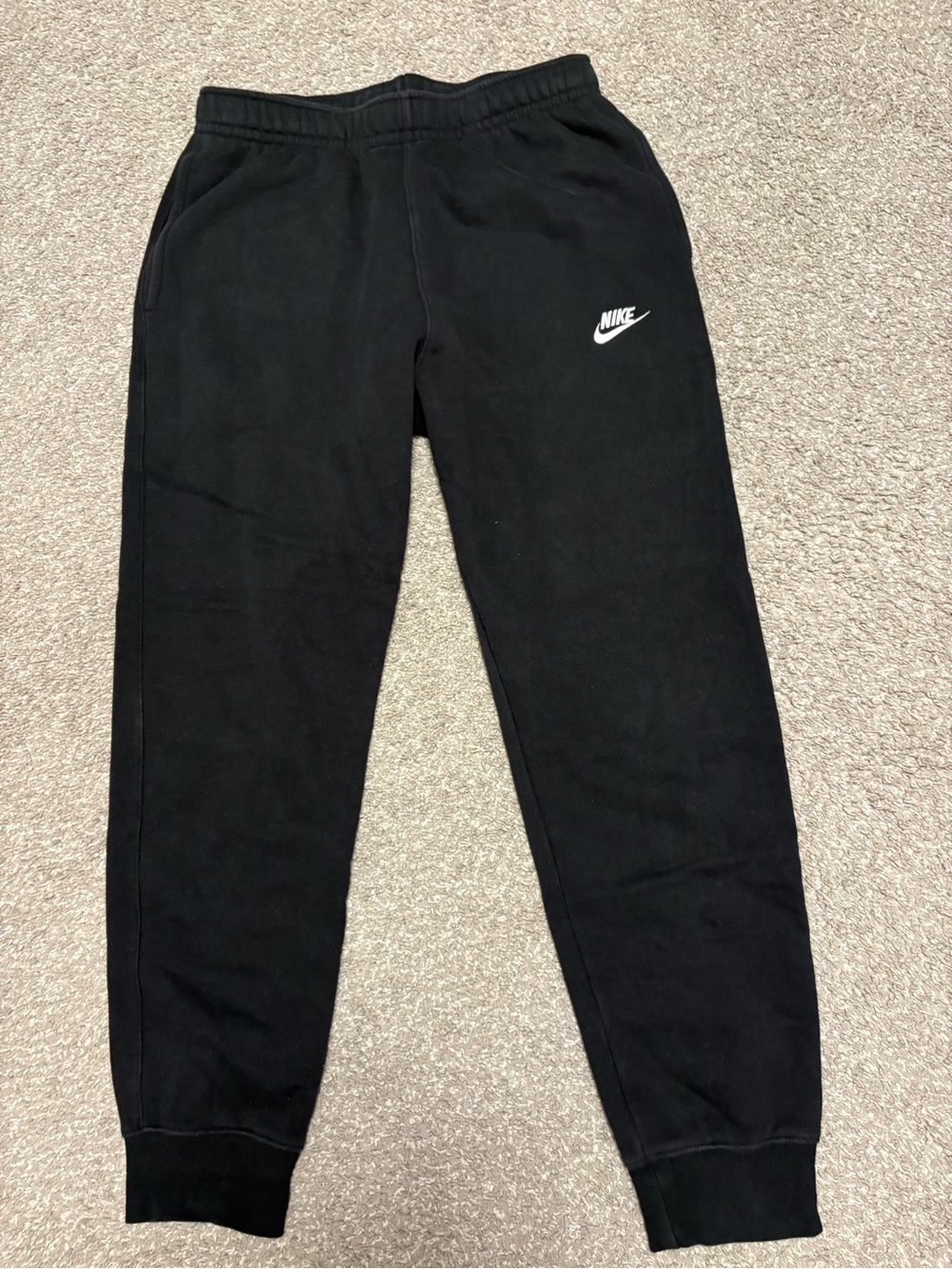 Men’s Nike Black Jogger Sweatpants with White Swoosh